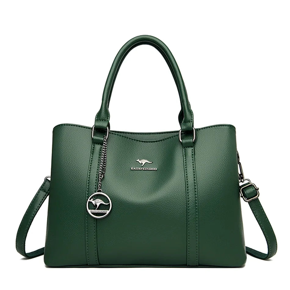 Women's Crossbody Bag Soft Leather Handbag for Women Quality Shoulder Bag Luxury Ladies Large Capacity Casual Tote Sac A Main