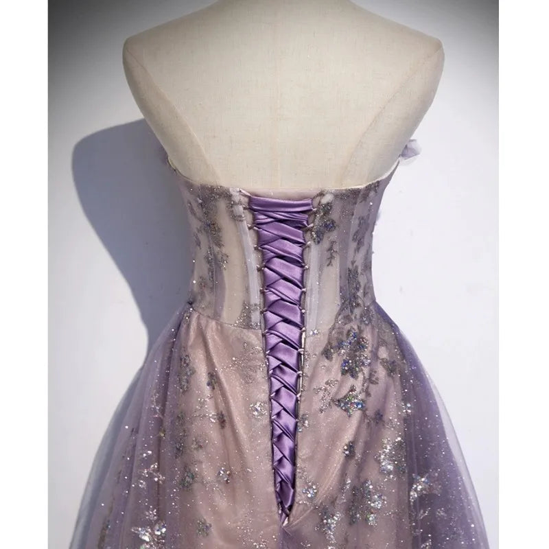 Strapless Evening Gown with High-end Feel, Trailing Princess Colored Veil, Host of The Annual Meeting, Vocal Art Exam Long Skirt