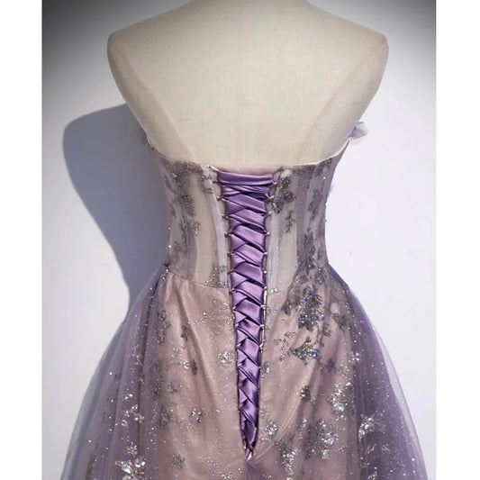 Strapless Evening Gown with High-end Feel, Trailing Princess Colored Veil, Host of The Annual Meeting, Vocal Art Exam Long Skirt