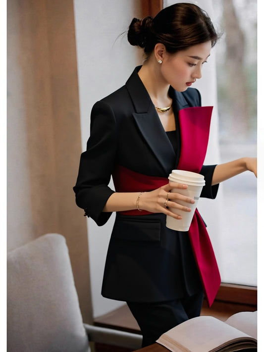 Ele Early Spring Women's Suit Jaet Fragile Sle Profional Two-Piece Set for Important Ocns Lightweight Luxury ...