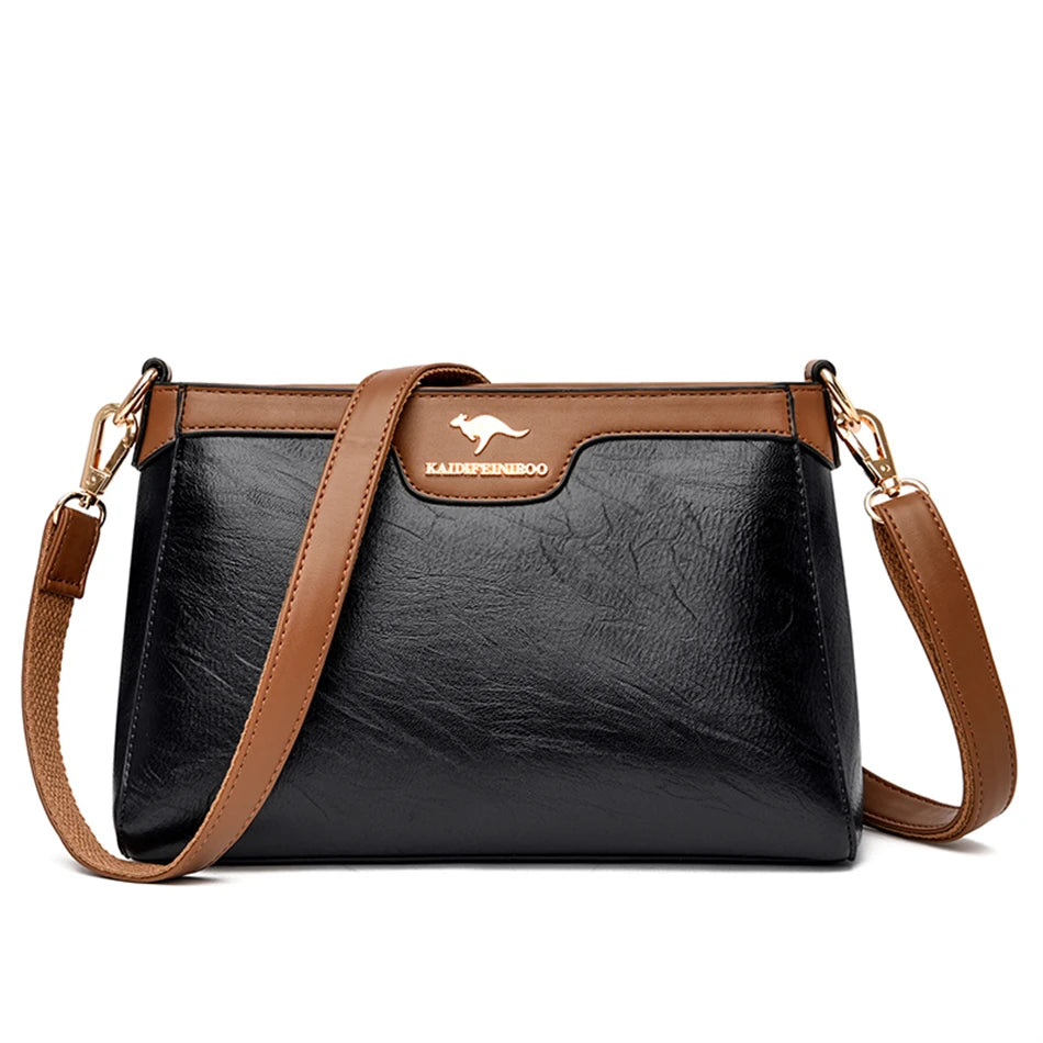 Leather Women Messenger Bag 2024 Small Lady Handbags Luxury Designer Female Shoulder Cross Body Sac High Quality Purse Wallet