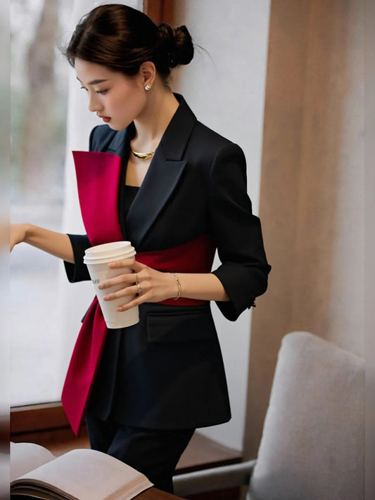 Ele Early Spring Women's Suit Jaet Fragile Sle Profional Two-Piece Set for Important Ocns Lightweight Luxury ...