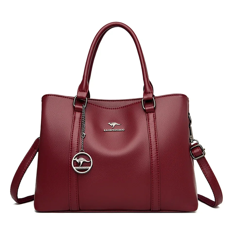 Women's Crossbody Bag Soft Leather Handbag for Women Quality Shoulder Bag Luxury Ladies Large Capacity Casual Tote Sac A Main